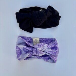 Kate Quinn Head Bow Set | Cotton Jersey, 2-Pack | Purple & Black | 0–6M (S)